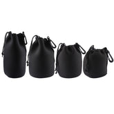4 PCS Neoprene SLR Camera Lens Carrying Bag Pouch Bag with Carabiner, Size: 10x22cm, 10x14cm, 10x18cm, 8x10cm